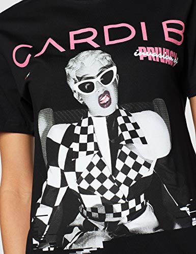 MERCHCODE Ladies Cardi B Transmission tee Camiseta, Black, XL para Mujer