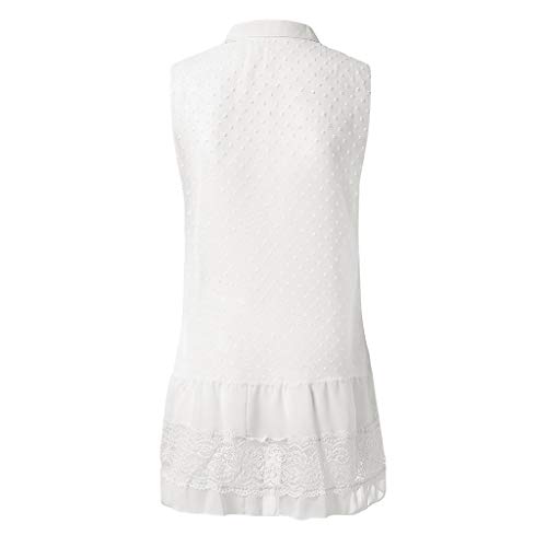 MERICAL El Vestido sin Mangas con Cuello de Pico de Verano de Moda para Mujer(Blanco,XX-Large)