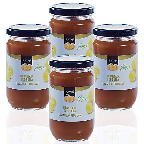 Mermelada de ciruela con extra de fruta JUMEL. 50 g de fruta por cada 100 g de producto. Mermelada gourmet, ideal para desayunos, meriendas y tostadas. Pack de 4 unidades (1,39 euros / unidad)