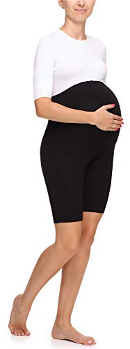 Merry Style Leggins Premamá Pantalones Cortos Mujer MS10-299 (Negro, M)