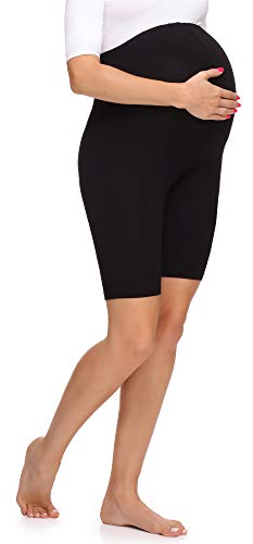 Merry Style Leggins Premamá Pantalones Cortos Mujer MS10-299 (Negro, M)