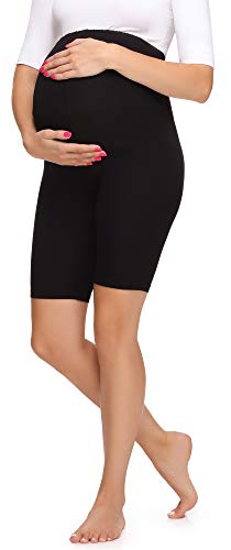 Merry Style Leggins Premamá Pantalones Cortos Mujer MS10-299 (Negro, M)