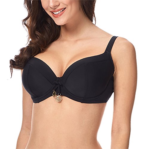 Merry Style Sujetador Push-up Parte de Arriba Bikini Top Traje de Baño Mujer CD (Negro (9240), EU (80C) = ES (95C))