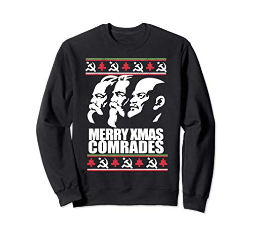MERRY XMAS COMRADE Ugly Christmas Sweater Marx Engels Lenin Sudadera