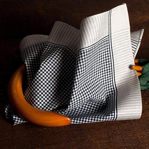Merrysquare 12 pañuelos de caballero - Modelo « Oliver » - 40 centimetros - 100% algodón.