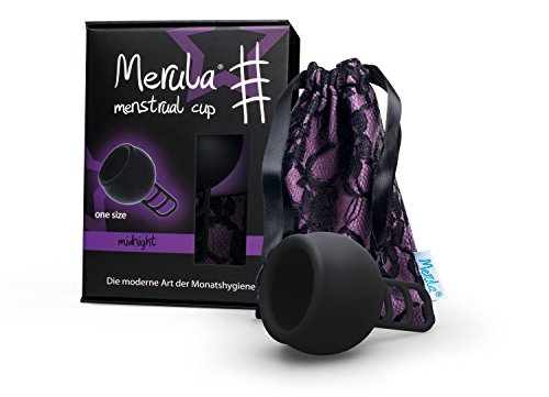 Merula Cup midnight (negro) - Tamaño único copa menstrual de silicona de grado médico