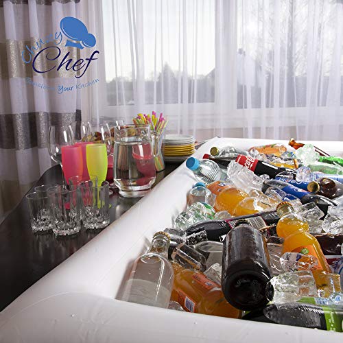 Mesa de billar inflable para servir – Bandeja grande para buffet con tapón de drenaje – Mantén tus ensaladas y bebidas frías – para fiestas, uso interior y exterior, accesorios de fiesta de bar Mesa de billar inflable para servir – Bandeja grande para buffet con tapón de drenaje – Mantén tus ensaladas y bebidas frías – para fiestas, uso interior y exterior, accesorios de fiesta de bar