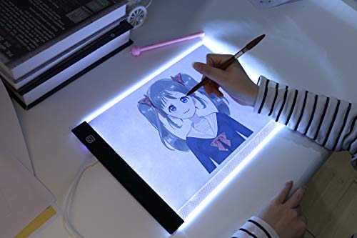 Mesa de Luz Dibujo,Guiseapue LED A4 Tableta de Luz,Dibujo De Luz Super Delgado y Brillo light board Ajustable con Cable USB para Dibujar,Artesanía,Bocetos,Caligrafía