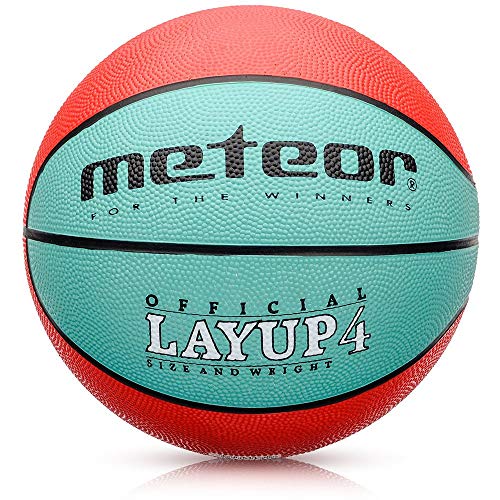 meteor Balón Baloncesto Talla 4 Pelota Basketball Bebe Ball Infantil Niño Balon Basquet - Baloncesto Ideal para los niños y jouvenes para Entrenar y Jugar - Tamaño 4 Layup