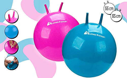 meteor Pelota Saltarina - Bola de Juguete Inflables para Niños -Saltador Hinchable Canguro - Jumping Ball Equilibrio - 55 o 56 cm (65 cm, Azul)