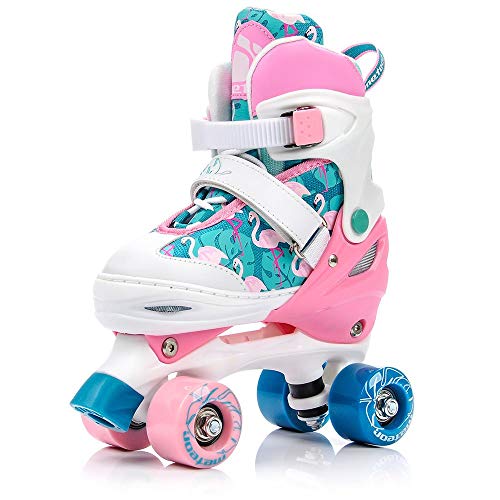 meteor Retro Patines Disco Roler Skate Patines en Paralelo 4 rueadas Quad Skate Patines de Hielo para niños de Adolescentes y Adultos tamaño Ajustable del Zapato (M 35-38, Eden)