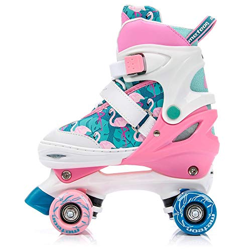 meteor Retro Patines Disco Roler Skate Patines en Paralelo 4 rueadas Quad Skate Patines de Hielo para niños de Adolescentes y Adultos tamaño Ajustable del Zapato (M 35-38, Eden)