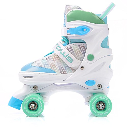 meteor Retro Patines Disco Roler Skate Patines en Paralelo 4 rueadas Quad Skate Patines de Hielo para niños de Adolescentes y Adultos tamaño Ajustable del Zapato (S 31-34, Arrows)