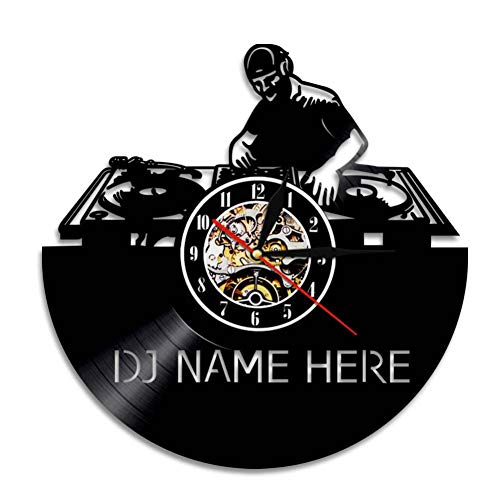 Mezclador de DJ Reloj de Pared Moderno Personalizado tu Nombre Disco de Vinilo Reloj de Pared Rock N Roll Disco Reloj de Pared Amante de la música Regalo para DJ Mezclador de DJ Reloj de Pared Moderno Personalizado tu Nombre Disco de Vinilo Reloj de Pared Rock N Roll Disco Reloj de Pared Amante de la música Regalo para DJ
