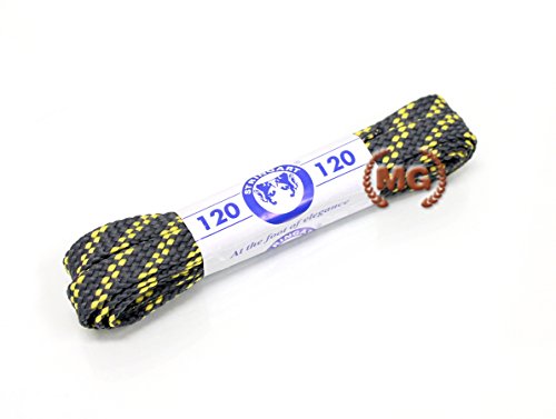 MG Lavorazione artigianale pelle e cuoio Cordones planos de algodón, cordones de repuesto para zapatos Col.4 120 cm, 1 par, plato mediano MG Lavorazione artigianale pelle e cuoio Cordones planos de algodón, cordones de repuesto para zapatos Col.4 120 cm, 1 par, plato mediano