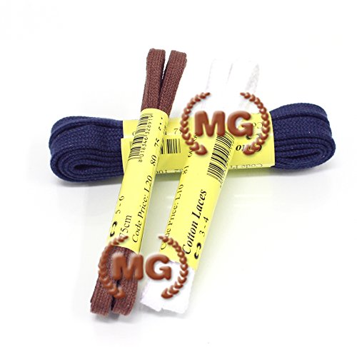 MG Lavorazione artigianale pelle e cuoio Cordones planos de algodón de repuesto para zapatos, longitud del cordón: 90 cm, cantidad: 1 par, grosor: plano, mediano, código color: 6