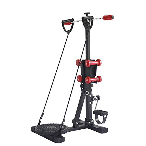 MGIZLJJ Máquinas de Step Escalera Paso a Paso Twister 2 en 1 Paso de la sesión de la máquina de Ejercicio físico con la Barra de la manija, Cardio Trainer Subir escaleras