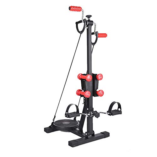 MGIZLJJ Máquinas de Step Escalera Paso a Paso Twister 2 en 1 Paso de la sesión de la máquina de Ejercicio físico con la Barra de la manija, Cardio Trainer Subir escaleras