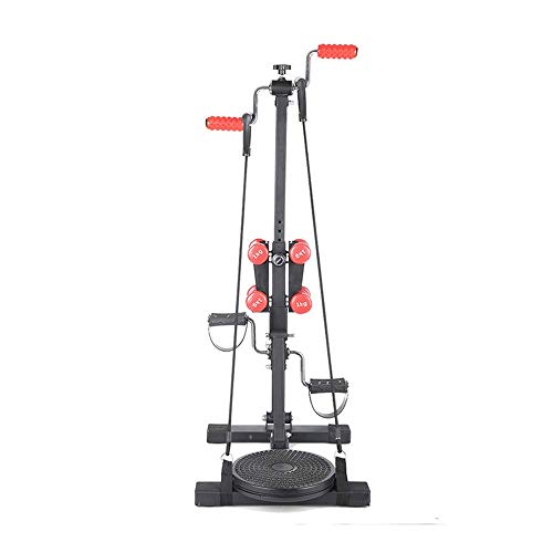 MGIZLJJ Máquinas de Step Escalera Paso a Paso Twister 2 en 1 Paso de la sesión de la máquina de Ejercicio físico con la Barra de la manija, Cardio Trainer Subir escaleras