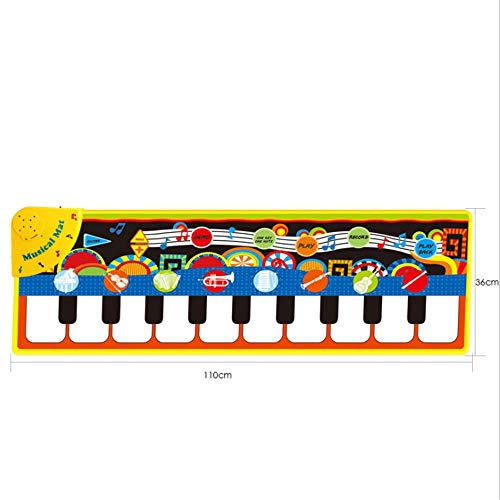 MICEROSHE Alfombra de Baile de Piano 43 Pulgadas De 10 Teclas Plegable Piso Teclado De Piano Baile Actividad Mat Stepping Juguete del Instrumento Musical Regalos Divertidos para Niños