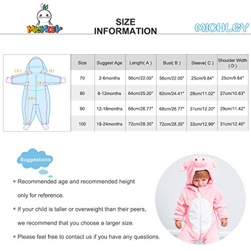 MICHLEY Bebé Ropa Niños Niñas Pijama Disfraces Primavera Franela Traje Animales Pelele fenzhu-100cm MICHLEY Bebé Ropa Niños Niñas Pijama Disfraces Primavera Franela Traje Animales Pelele fenzhu-100cm