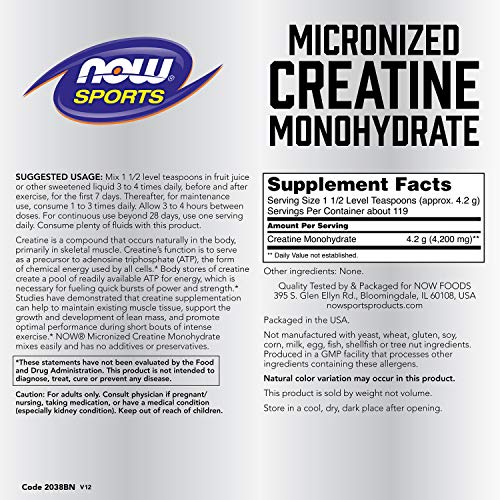 MICRONIZED CREATINE MONOHYDRATE 500g PURE