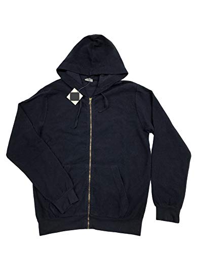 M.I.D.A. Sudadera para hombre con capucha y cremallera, fabricada en Italia, 100% algodón. turquesa L M.I.D.A. Sudadera para hombre con capucha y cremallera, fabricada en Italia, 100% algodón. turquesa L