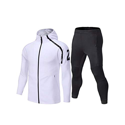 Mikelabo - Conjunto de Entrenamiento de Camiseta de fútbol de Manga Larga para Hombre chándales completos Pantalones de Jogging Sudaderas de Gimnasia Conjunto de Entrenamiento