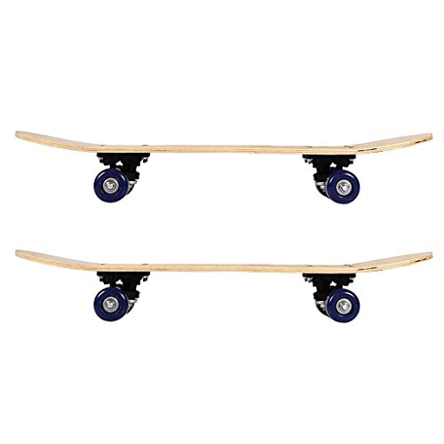 Milageto Los Niños Aprenden Trucos de Skate Más Rápido Longboard, Tablas de Skate para Principiantes en Blanco 24 Pulgadas