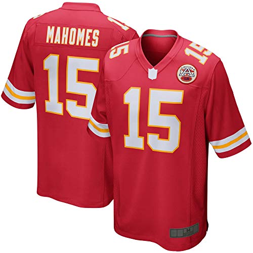 MILEXING Al aire libre Americano Ropa de Fútbol Patrick Chiefs NO.15 Rojo Kansas City Mahomes Jugador de Juego Jersey de Secado Rápido Competencia Jersey Para Hombres