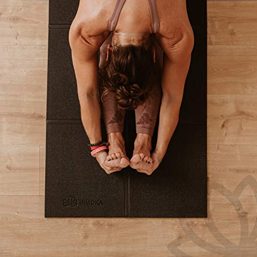 Mimoka - Esterilla Yoga Antideslizante Gruesa Plegable - Yoga Mat - Pilates - Ideal para Abdominales en casa - Colchoneta Fitness de 8 mm de Grosor y 183 x 61 cm