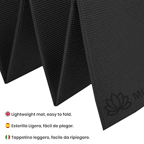 Mimoka - Esterilla Yoga Antideslizante Gruesa Plegable - Yoga Mat - Pilates - Ideal para Abdominales en casa - Colchoneta Fitness de 8 mm de Grosor y 183 x 61 cm
