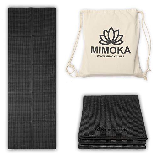 Mimoka - Esterilla Yoga Antideslizante Gruesa Plegable - Yoga Mat - Pilates - Ideal para Abdominales en casa - Colchoneta Fitness de 8 mm de Grosor y 183 x 61 cm