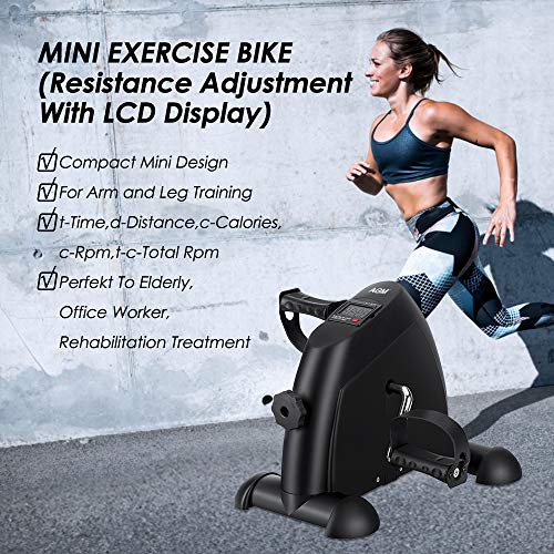 Mini bicicleta estática para brazos y piernas con pantalla LCD, negro, compact Mini bicicleta estática para brazos y piernas con pantalla LCD, negro, compact