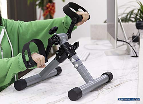 MINI BIKE POWERLEGS® - Mini bicicleta Estática Para Brazos y Piernas de Acero Compacto Plegable Pórtatil - Ejercitador De Piernas Para Mejorar La Circulación - Pedalier - Rehabilitación - Fisioterapia