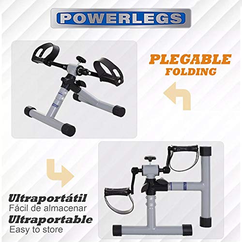 MINI BIKE POWERLEGS® - Mini bicicleta Estática Para Brazos y Piernas de Acero Compacto Plegable Pórtatil - Ejercitador De Piernas Para Mejorar La Circulación - Pedalier - Rehabilitación - Fisioterapia