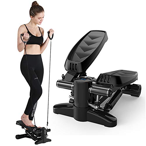 Mini Hidráulico Stepper Deportes de Interior Escalera Multifuncional Stepping Health Fitness Equipment con Bandas de Resistencia para Gimnasio en casa