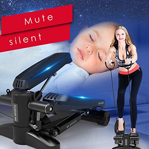 Mini Hidráulico Stepper Deportes de Interior Escalera Multifuncional Stepping Health Fitness Equipment con Bandas de Resistencia para Gimnasio en casa