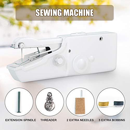 Mini máquina de coser, Mini Máquina de Coser Portátil De Mano Herramientas Portátiles Pantalones de coser rápida y manejable adecuada para ropa de tela para Viaje/Casa