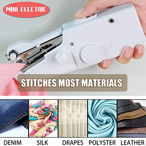 Mini máquina de coser, Mini Máquina de Coser Portátil De Mano Herramientas Portátiles Pantalones de coser rápida y manejable adecuada para ropa de tela para Viaje/Casa