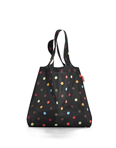 Mini Maxi Shopper Bolsa de Viaje, Negro (Puntini)