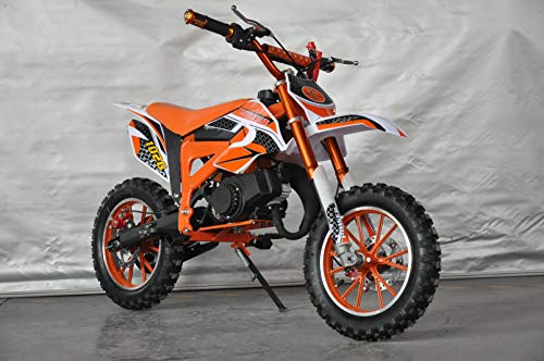 Mini Pitbike con motor de 49cc de 2 tiempos, XTM TEAM cross. Mini dirt bike. Moto de mini cross (Naranja)