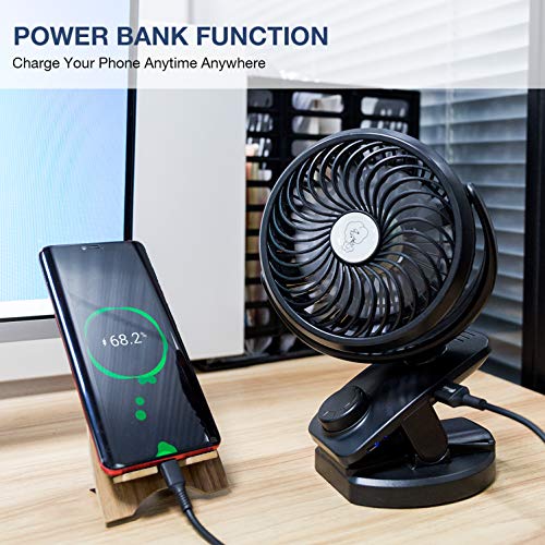 Mini Ventilador Clip Ventilador 4400mAh Batería Ventilador De Escritorio USB Activado Ventilador Silencioso Pequeño Personal Portátil para la Oficina, Hogar,Viajar, acampar, Cochecito de Bebé(Negro) Mini Ventilador Clip Ventilador 4400mAh Batería Ventilador De Escritorio USB Activado Ventilador Silencioso Pequeño Personal Portátil para la Oficina, Hogar,Viajar, acampar, Cochecito de Bebé(Negro)