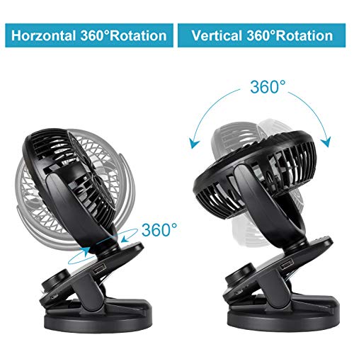 Mini Ventilador Clip Ventilador 4400mAh Batería Ventilador De Escritorio USB Activado Ventilador Silencioso Pequeño Personal Portátil para la Oficina, Hogar,Viajar, acampar, Cochecito de Bebé(Negro) Mini Ventilador Clip Ventilador 4400mAh Batería Ventilador De Escritorio USB Activado Ventilador Silencioso Pequeño Personal Portátil para la Oficina, Hogar,Viajar, acampar, Cochecito de Bebé(Negro)