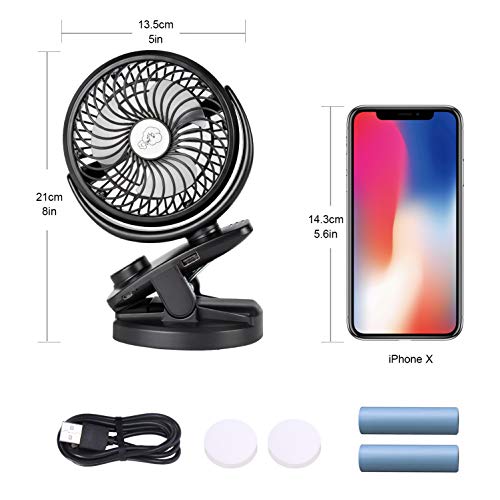 Mini Ventilador Clip Ventilador 4400mAh Batería Ventilador De Escritorio USB Activado Ventilador Silencioso Pequeño Personal Portátil para la Oficina, Hogar,Viajar, acampar, Cochecito de Bebé(Negro) Mini Ventilador Clip Ventilador 4400mAh Batería Ventilador De Escritorio USB Activado Ventilador Silencioso Pequeño Personal Portátil para la Oficina, Hogar,Viajar, acampar, Cochecito de Bebé(Negro)