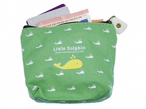 Miniblings Wal bolsa del bolso del monedero del dinero pescado de mar verde animal Miniblings Wal bolsa del bolso del monedero del dinero pescado de mar verde animal