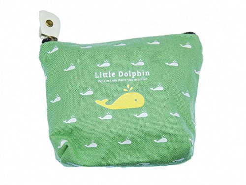 Miniblings Wal bolsa del bolso del monedero del dinero pescado de mar verde animal