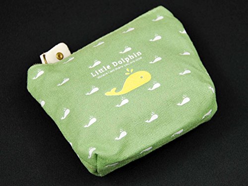 Miniblings Wal bolsa del bolso del monedero del dinero pescado de mar verde animal