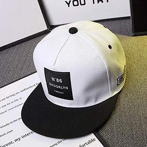 MINXINWY Sombrero de Gorra de béisbol Unisex, Sombrero Plano de Pareja Sombrero Casual Blanco y Negro Sombrero de Hip Hop Sombrero de protección Solar Gorra Deporte al Aire Libre Ocio