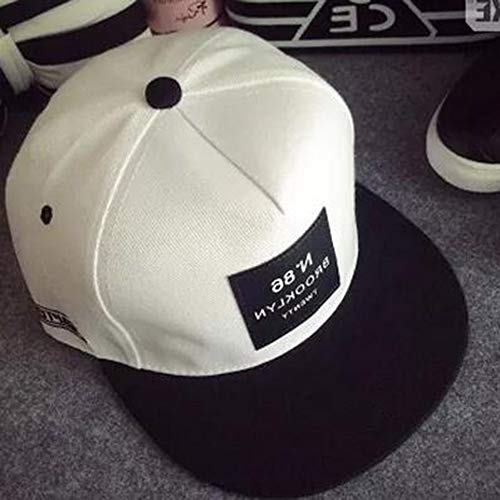 MINXINWY Sombrero de Gorra de béisbol Unisex, Sombrero Plano de Pareja Sombrero Casual Blanco y Negro Sombrero de Hip Hop Sombrero de protección Solar Gorra Deporte al Aire Libre Ocio